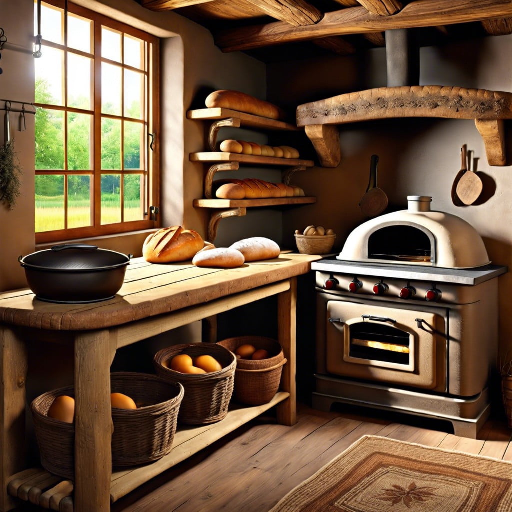 farmhouse kitchen with a bread oven