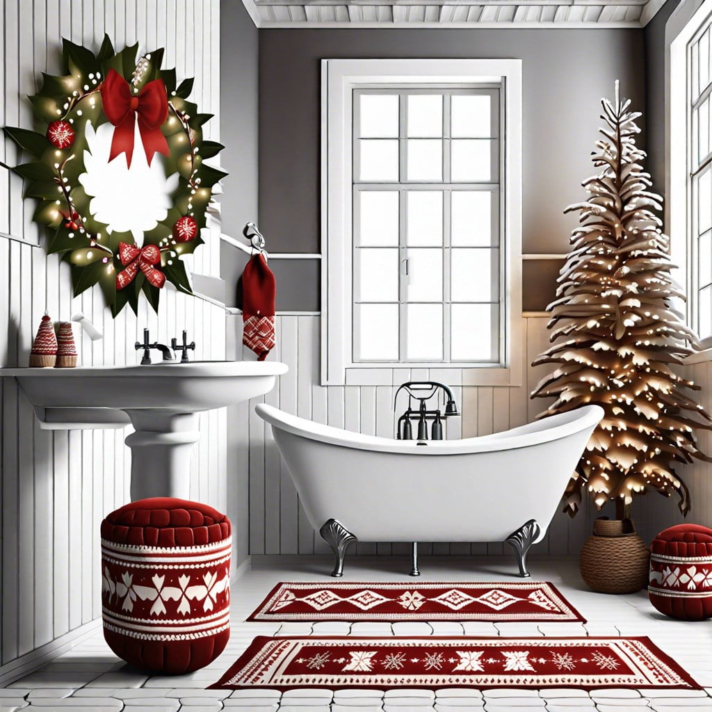 festive fair isle bath linens