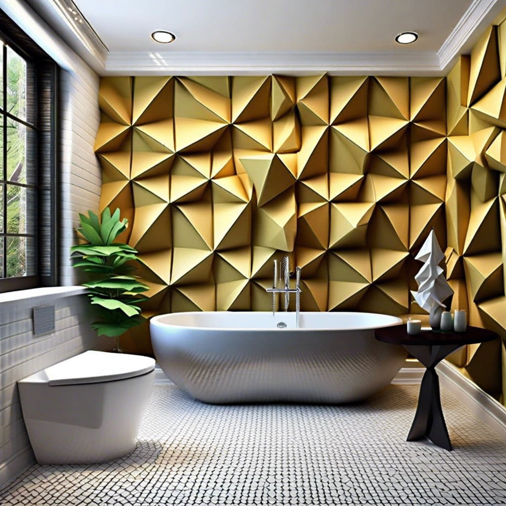 geometric origami 3d wallpaper accent wall