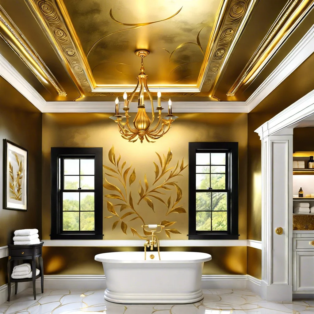 gold leaf bathroom ceiling