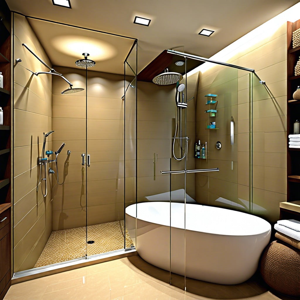 his and hers shower enclosures