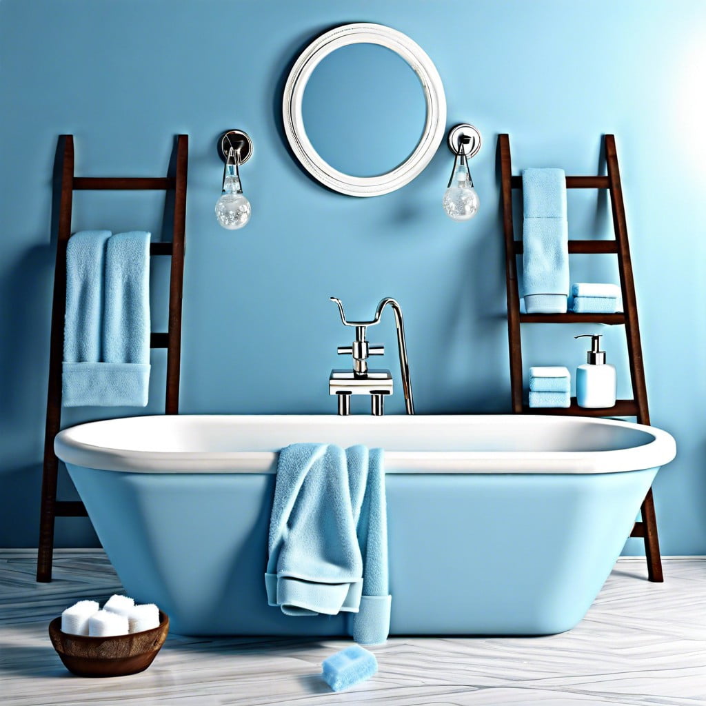 icy blue bathroom accessories
