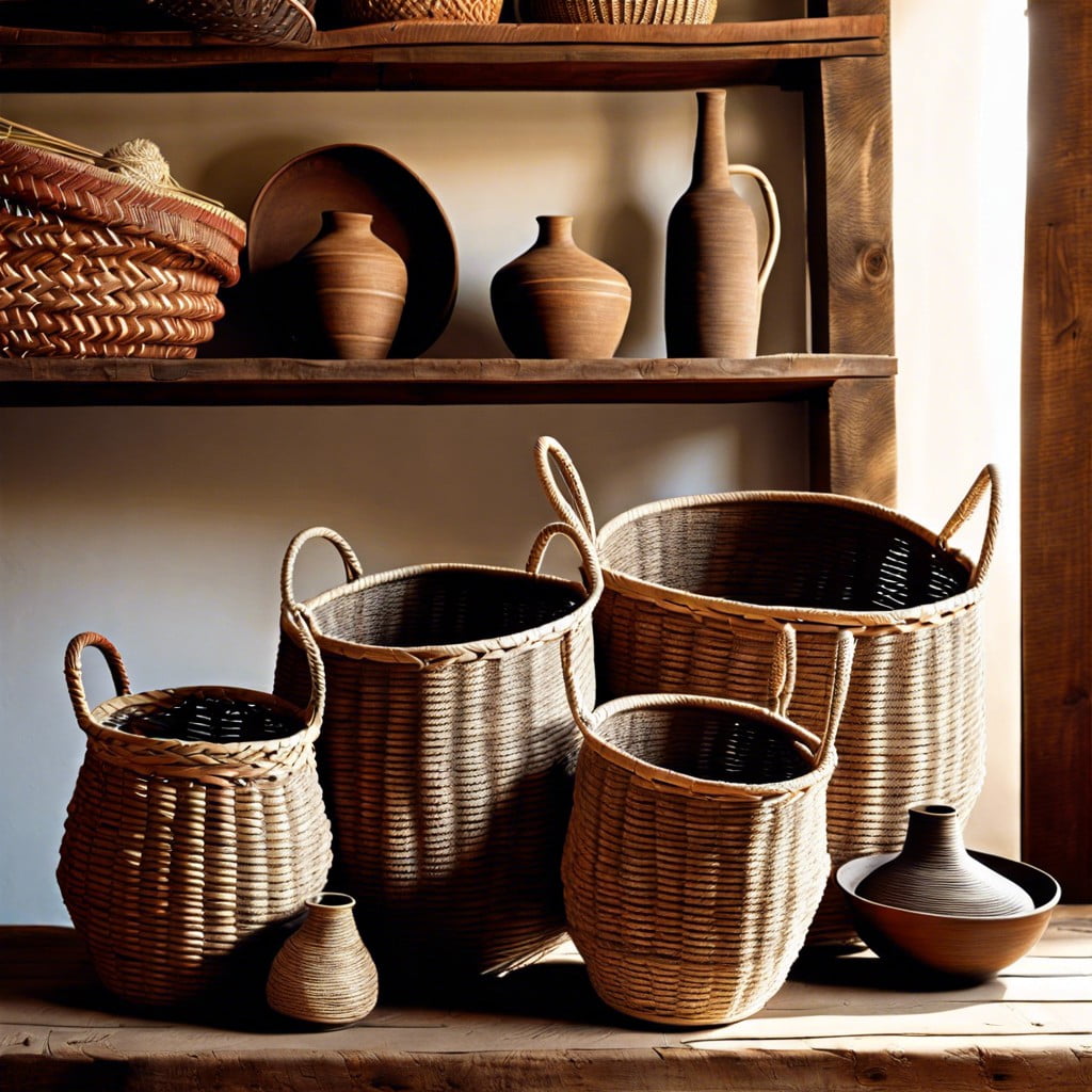 idea 12 hand woven baskets as primitive decor