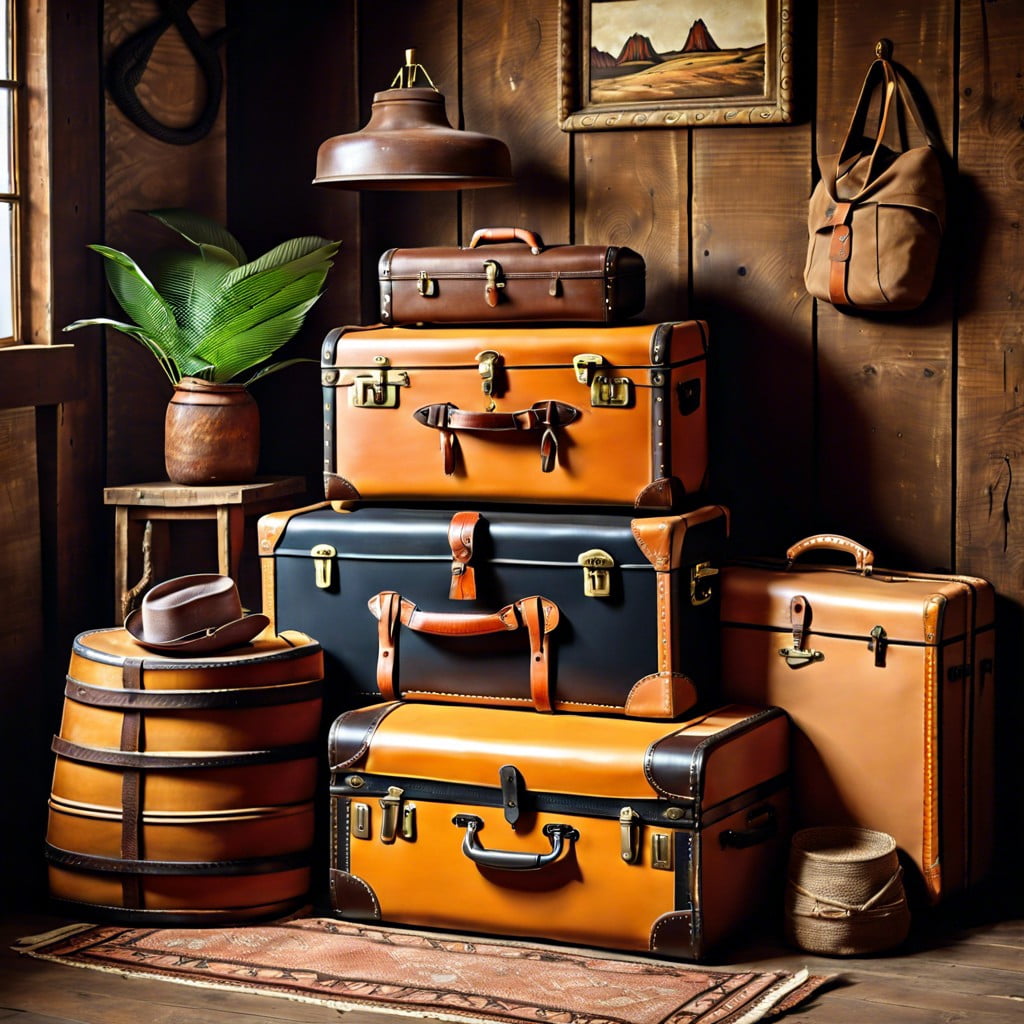 idea 16 primitive decor with vintage trunks and suitcases