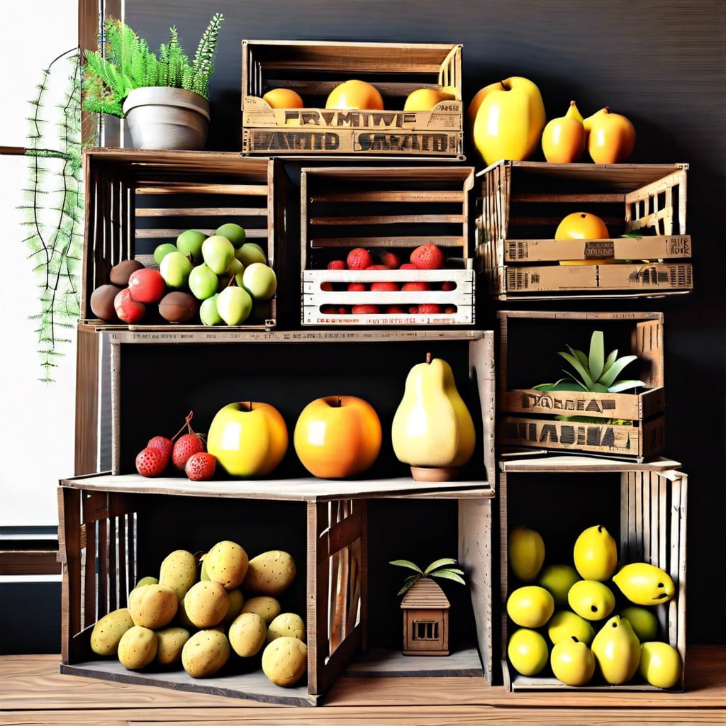 idea 6 using old fruit crates as shelves