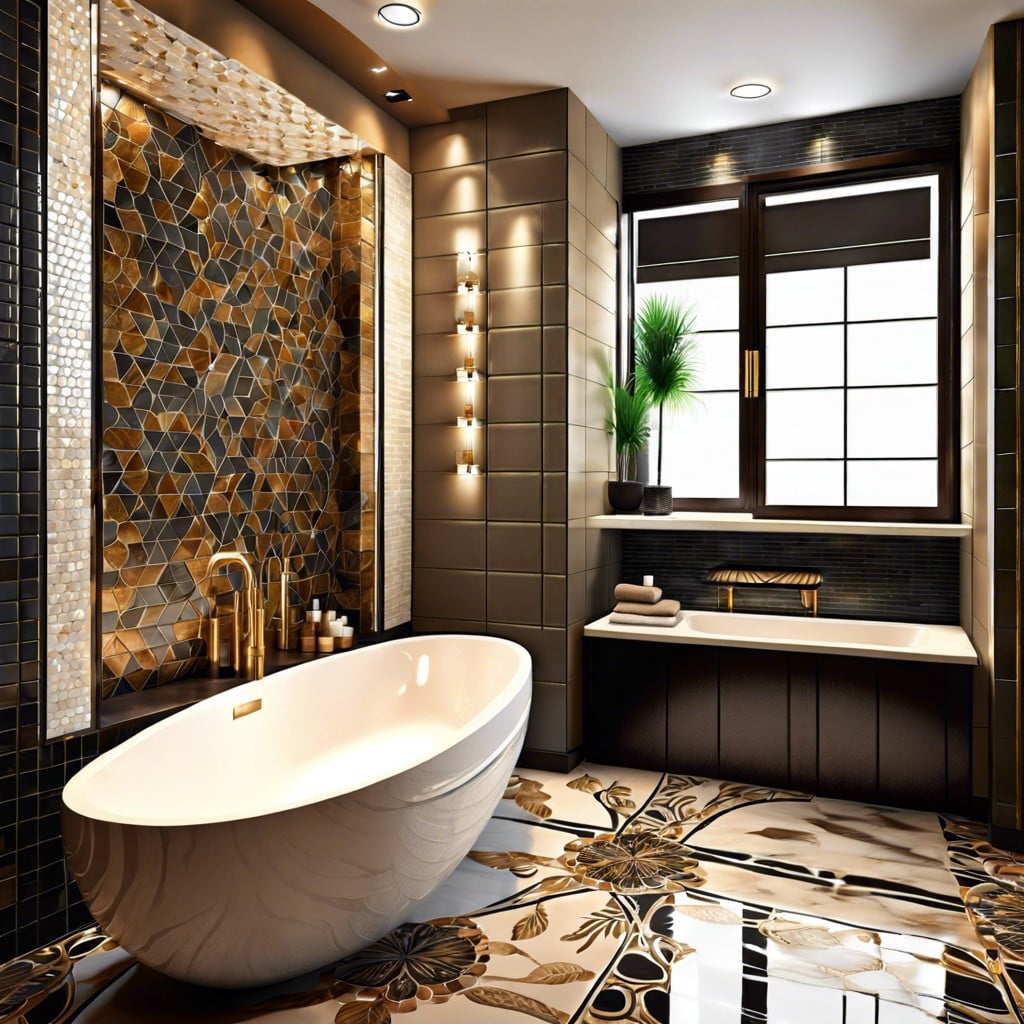 luxurious half tiled bathroom looks