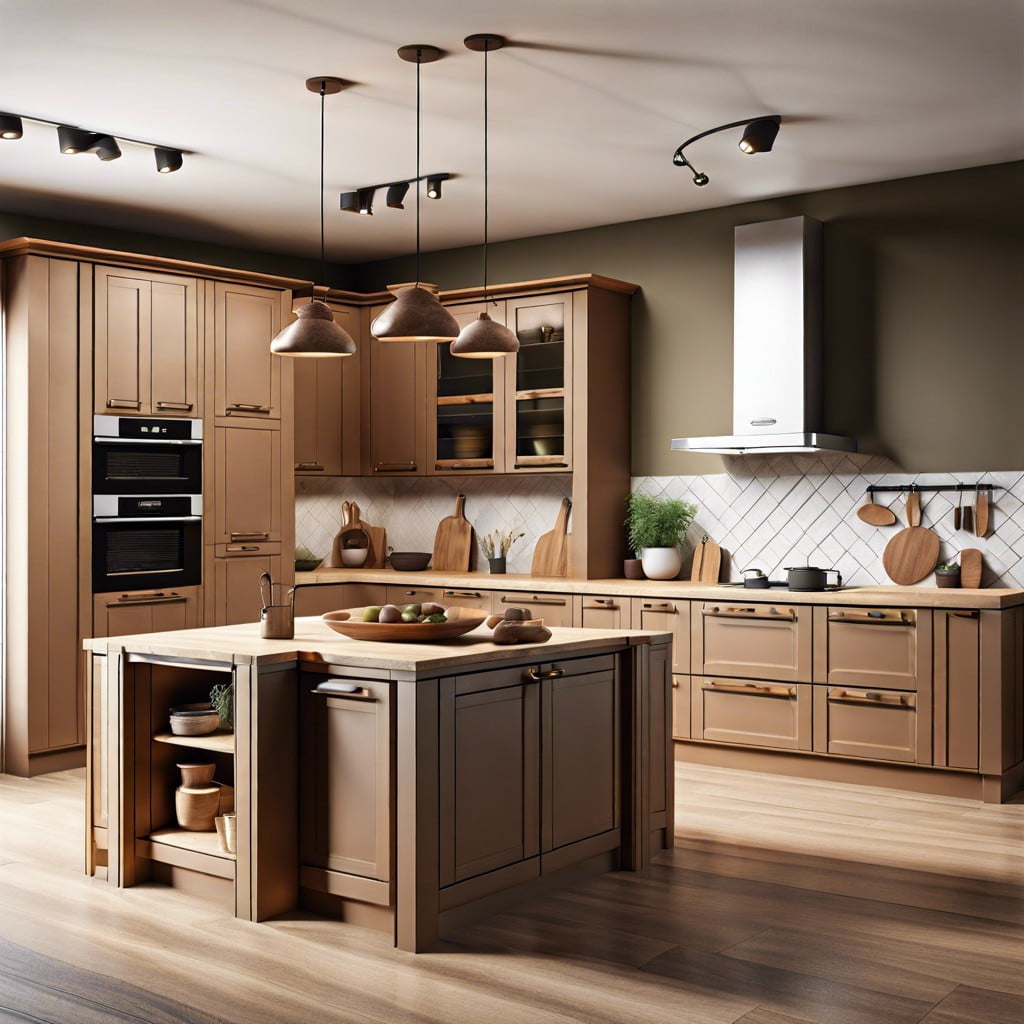 magnifying kitchen space with earthy tones