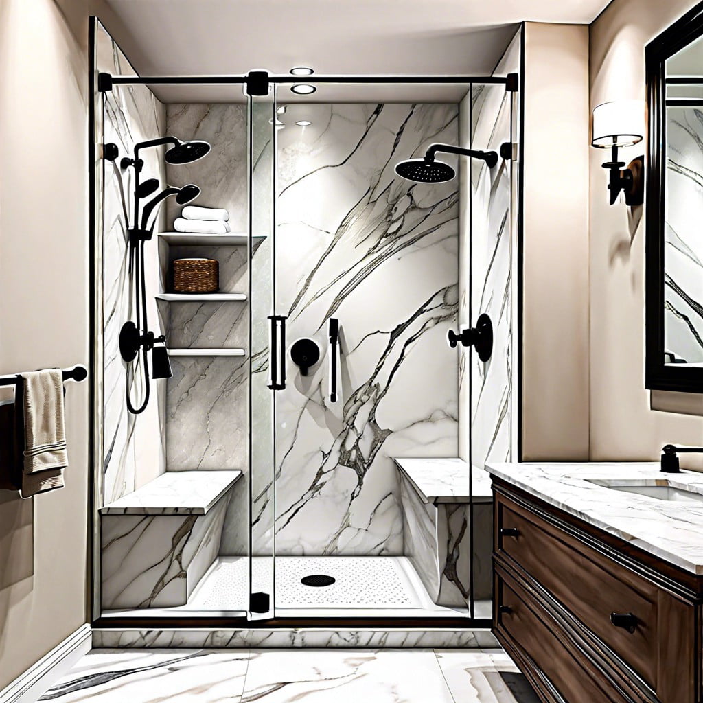 marble shower trim inspirations