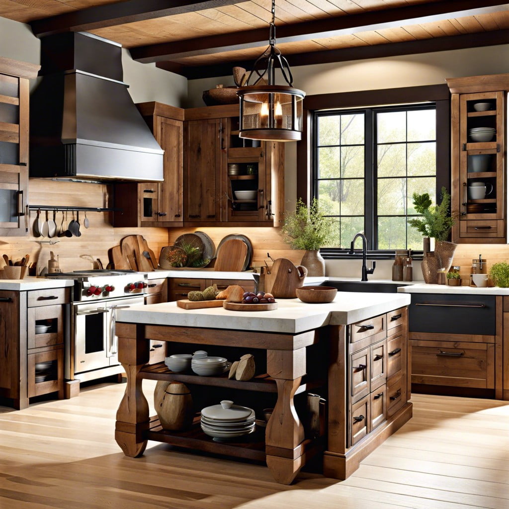 merging rustic and earthy elements for kitchen design