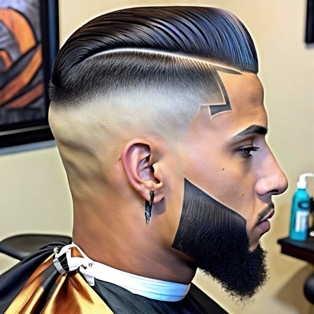 mid taper fade with hair art