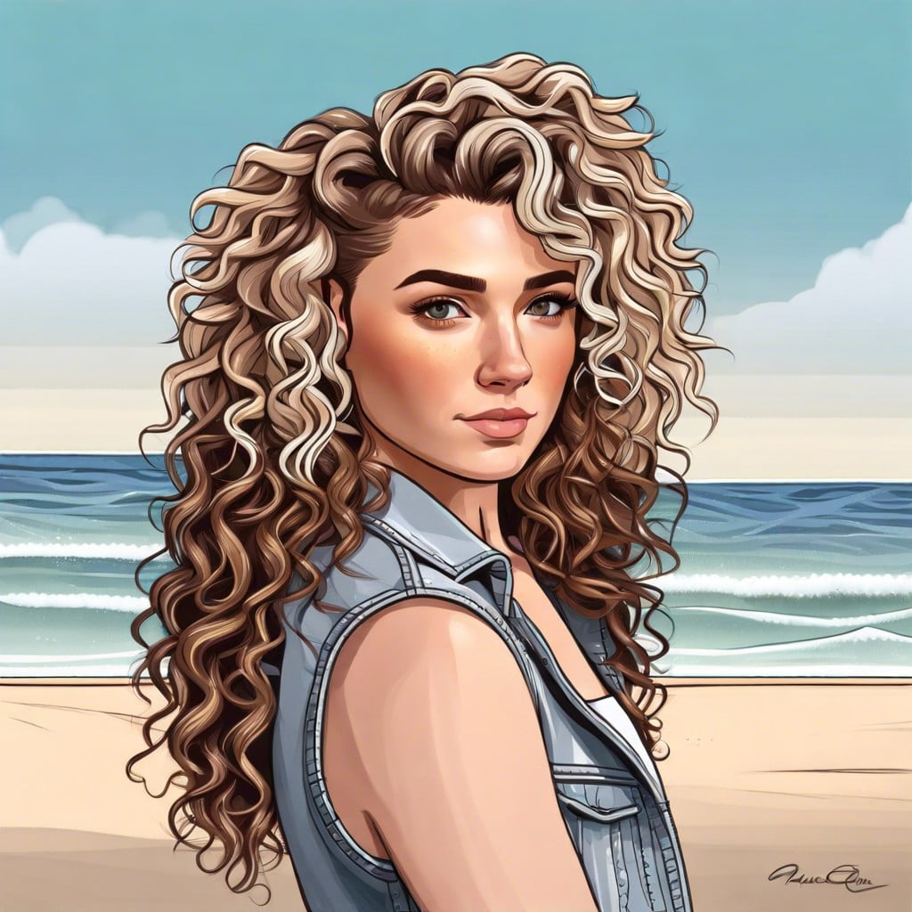 mullet with curly beach waves