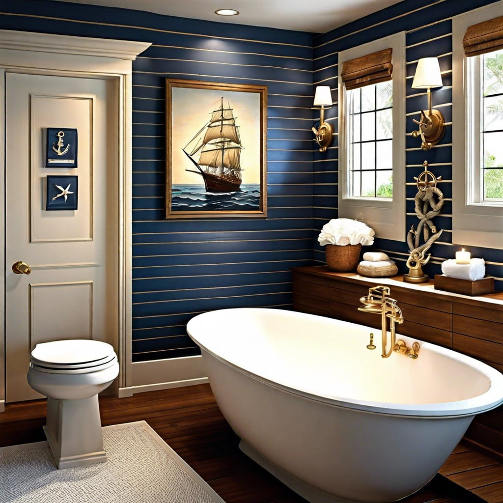 nautical theme wallpaper accent wall