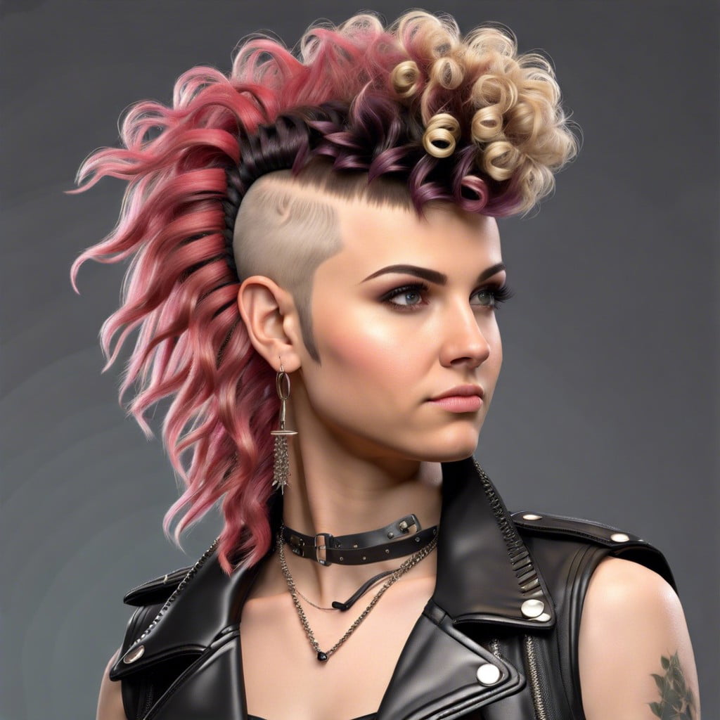 punk inspired curly mullet