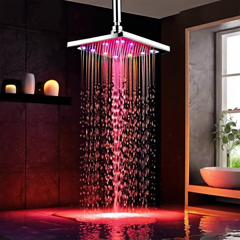 rain shower heads with colored led lights