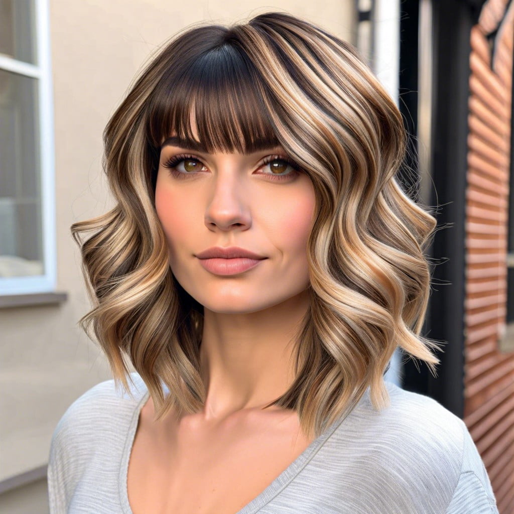 side swept textured bangs