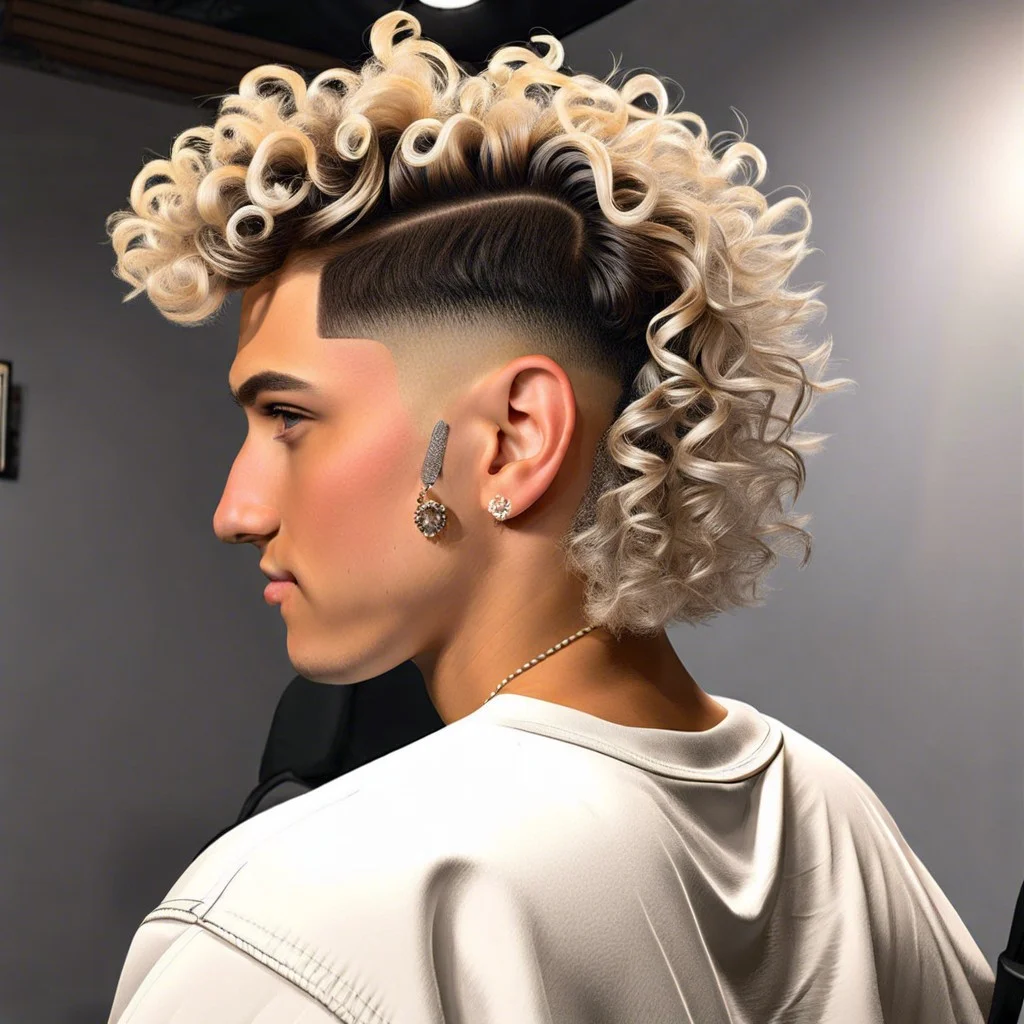 super short curly mullet