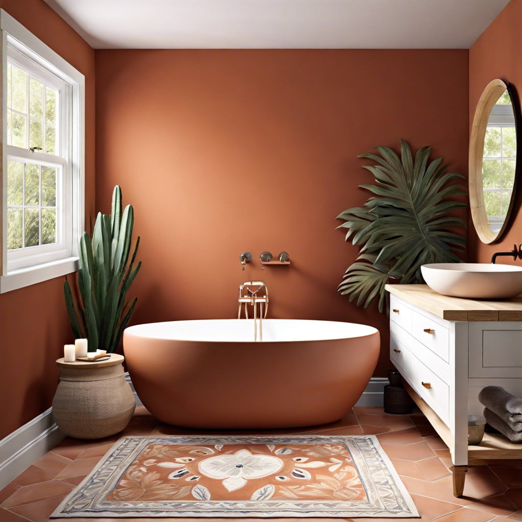 terracotta painted accent wall