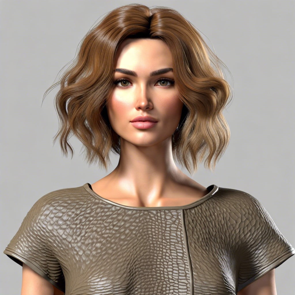 textured top with parted sides