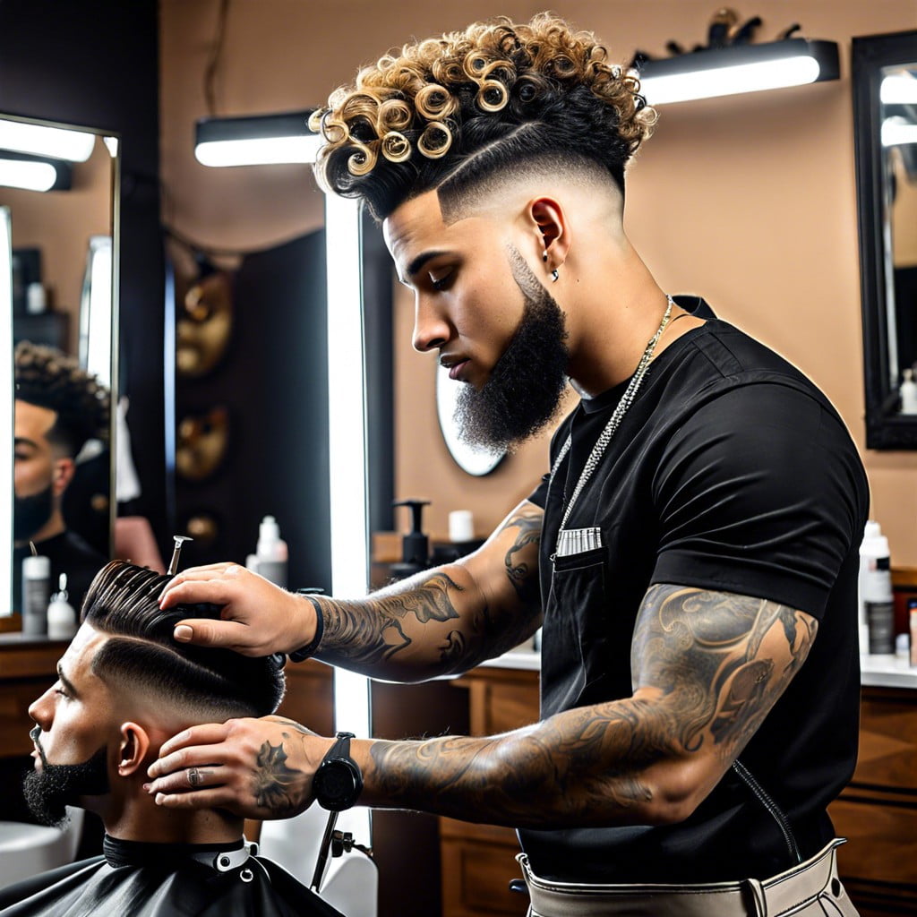 the role of a good barber in achieving a perfect burst fade with curly hair