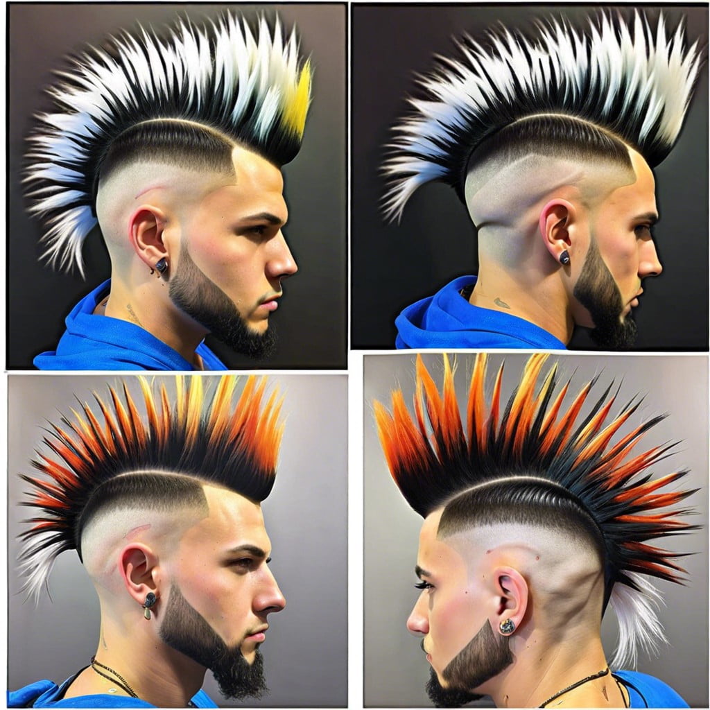 two toned burst fade mullet mohawk