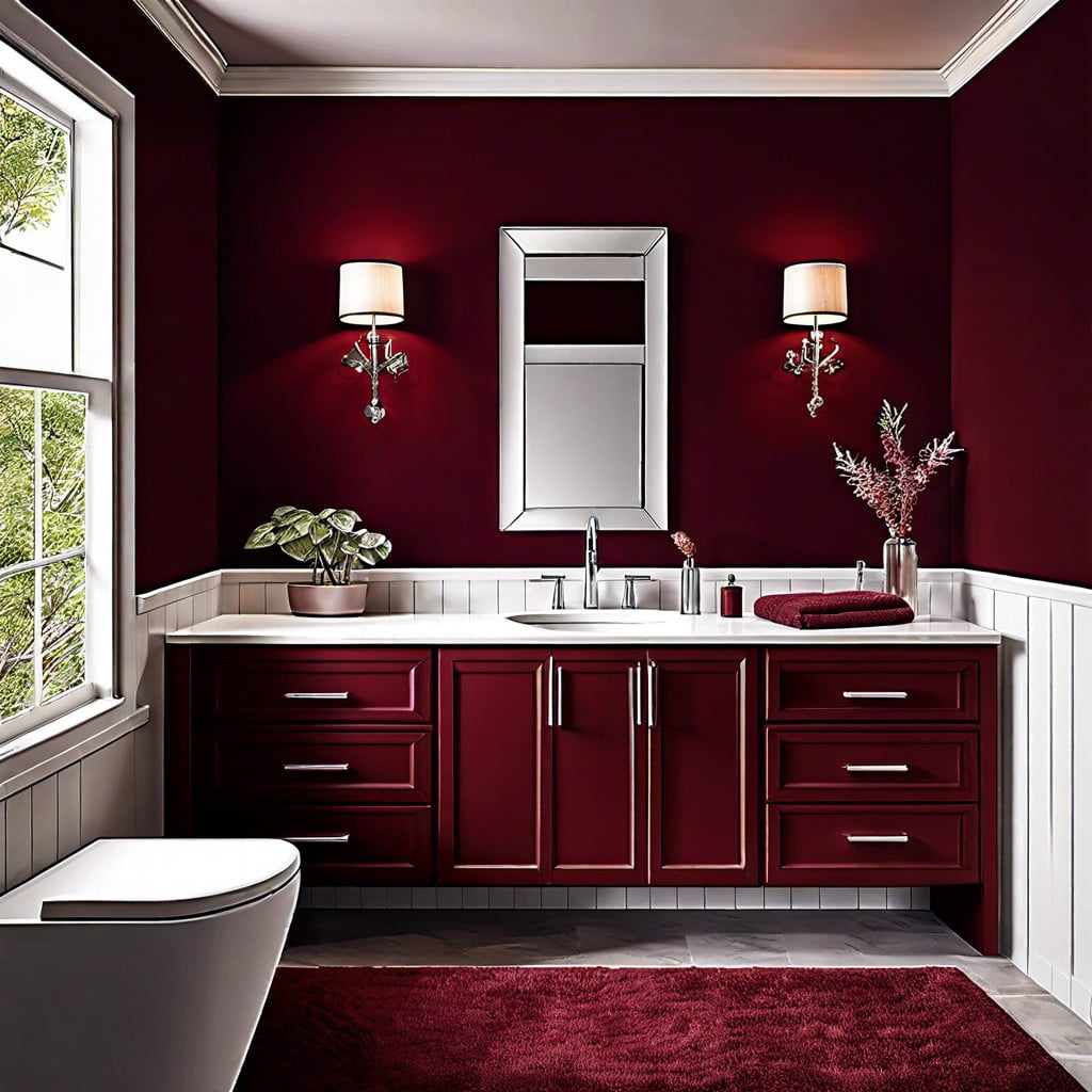 velvety wine red accent wall