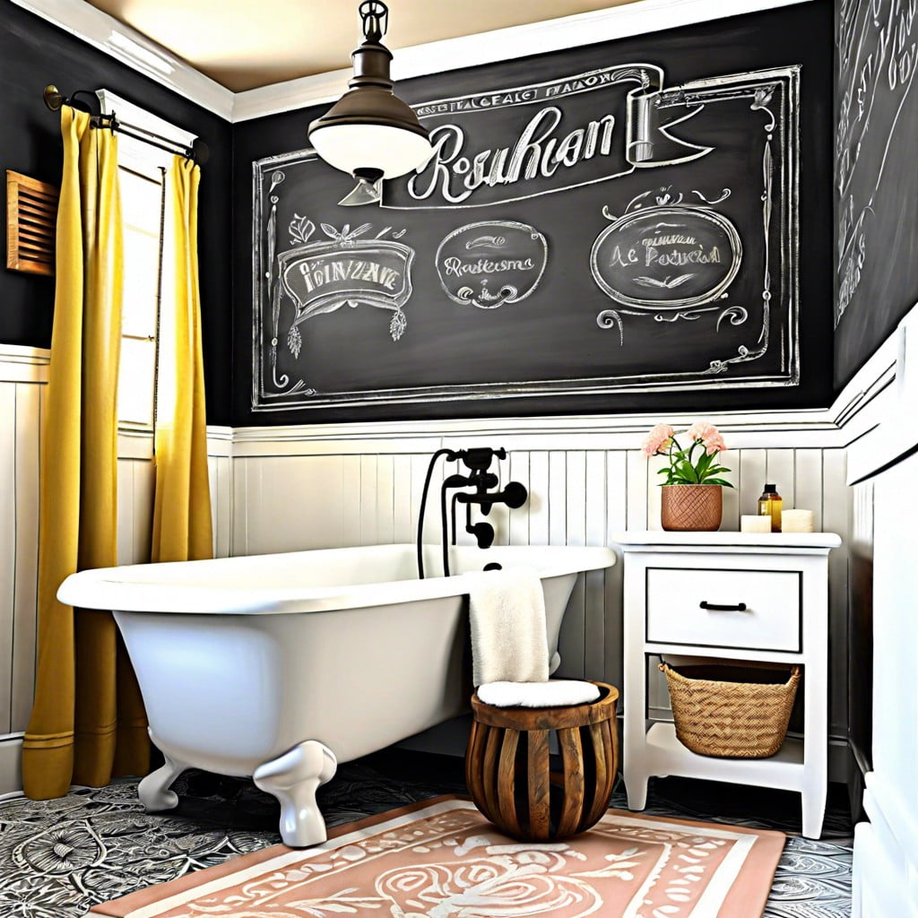vintage chalkboard accent wall