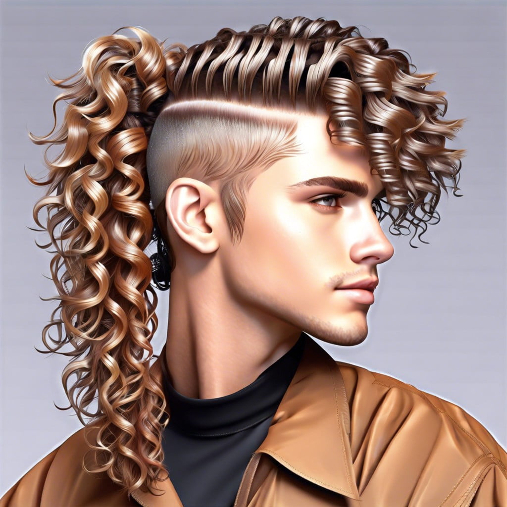 wet styled curly mullet