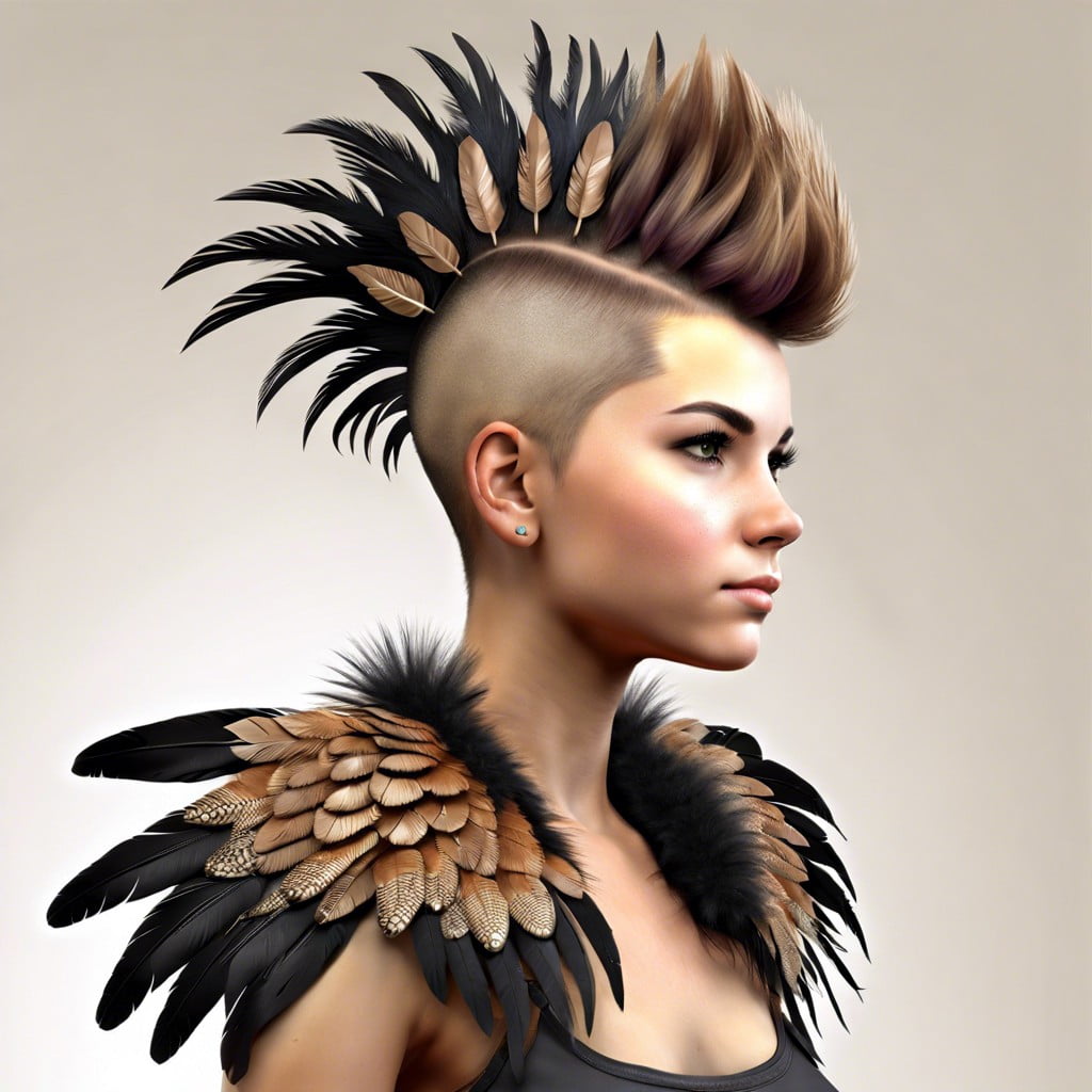 1 feathered mohawk for young girls