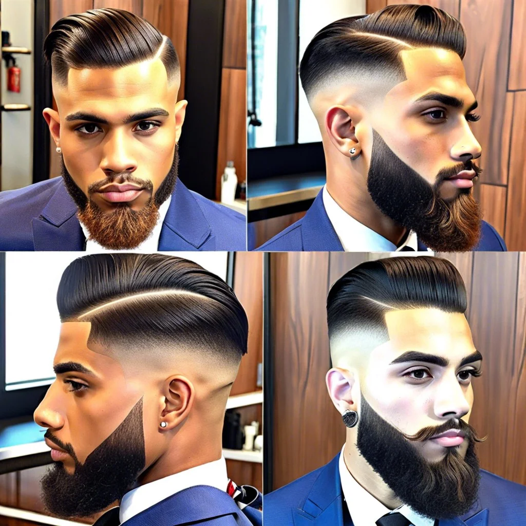 dapper deep side part with taper fade design