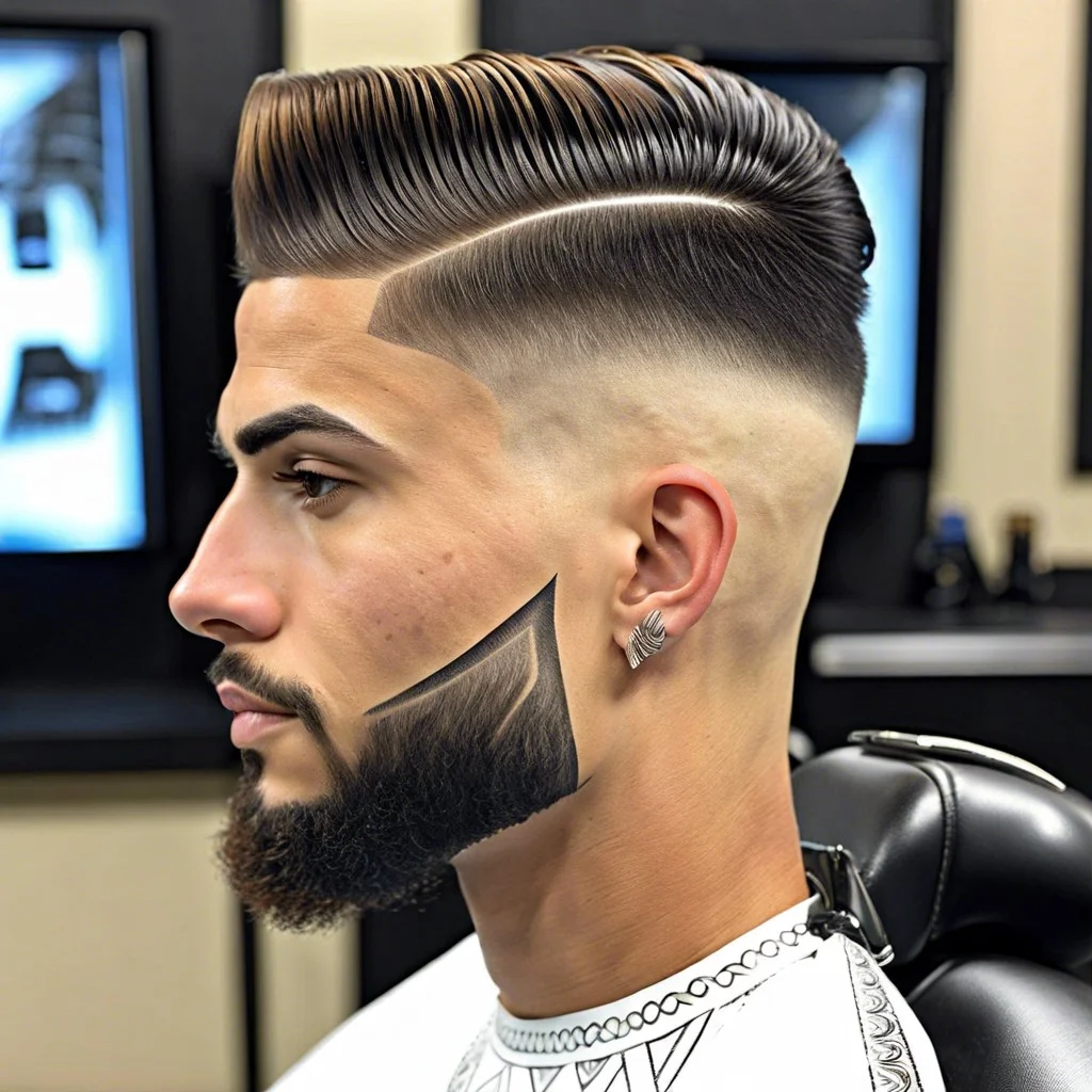 elaborate taper fade with echelon design