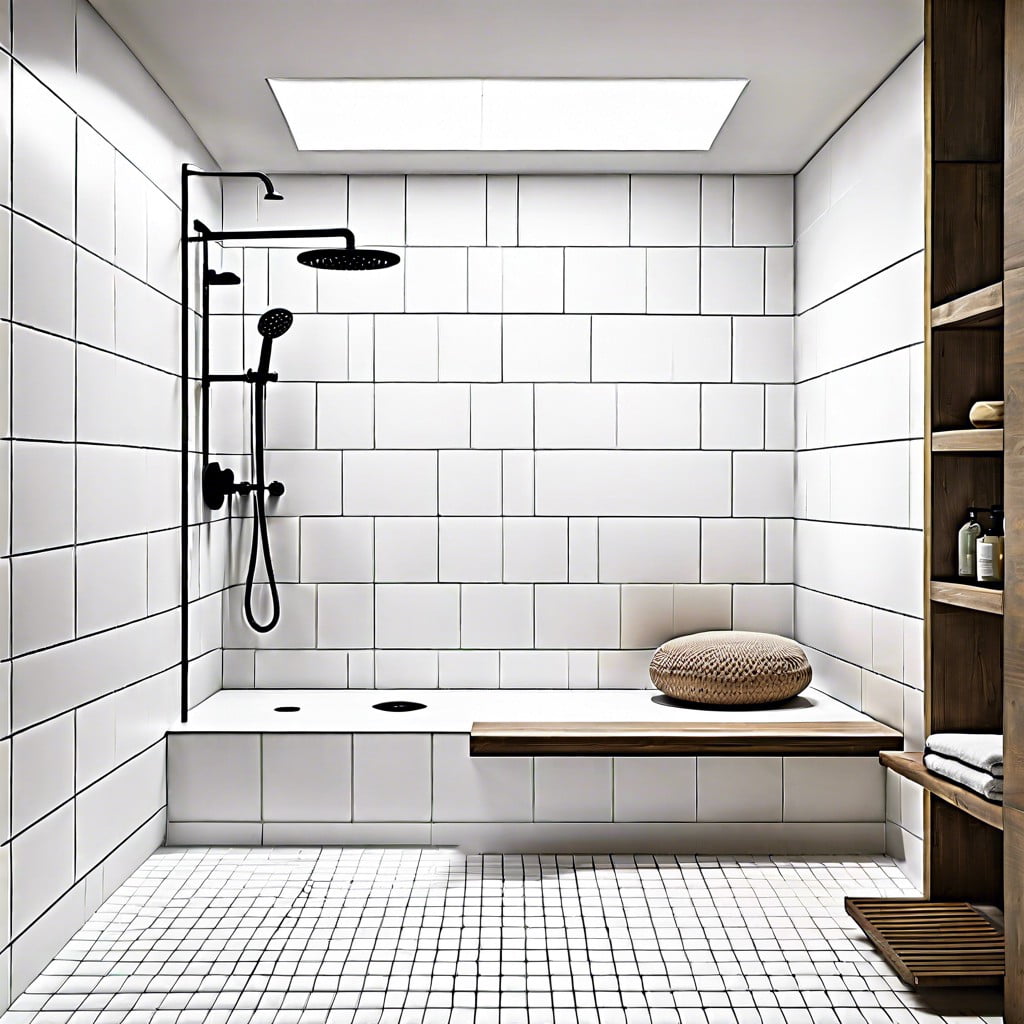 go minimalist with white grout and tile