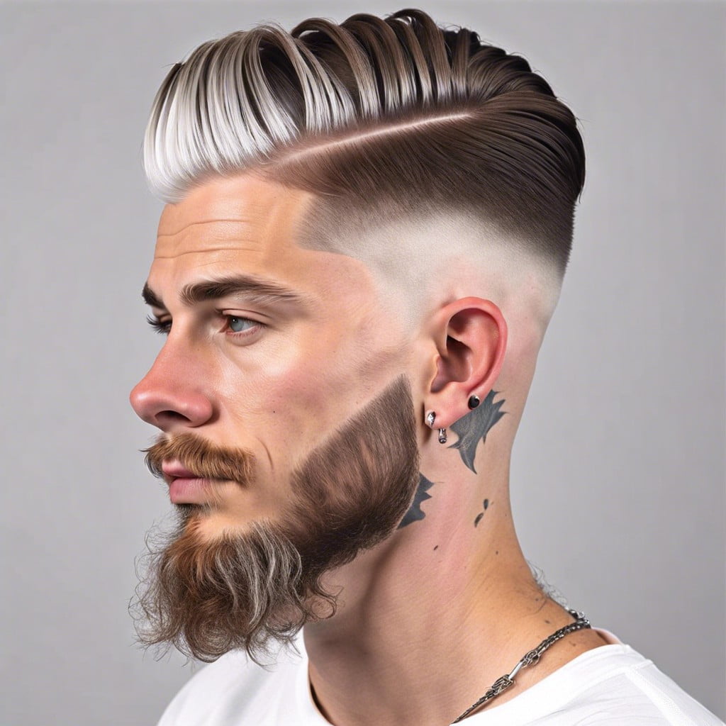 grunge style mid skin fade with long top