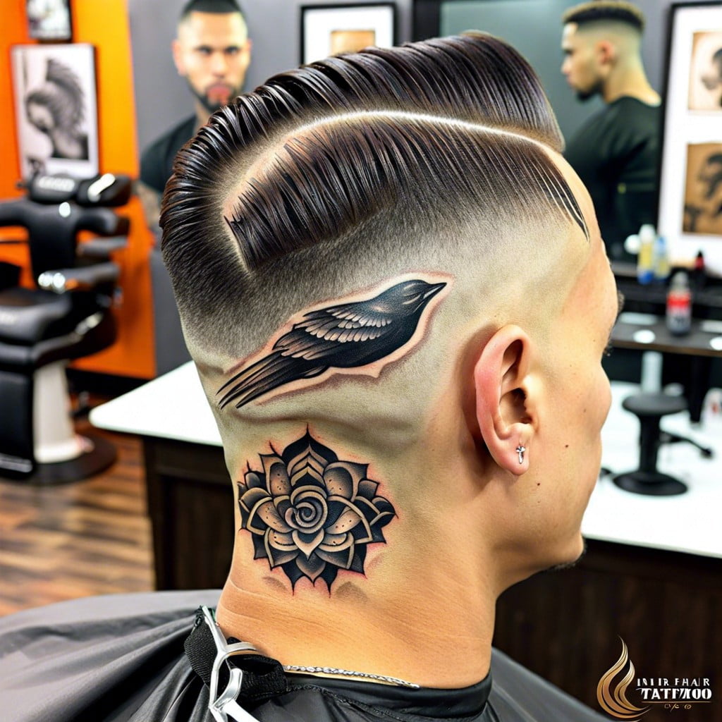 hair tattooing within taper fade designs