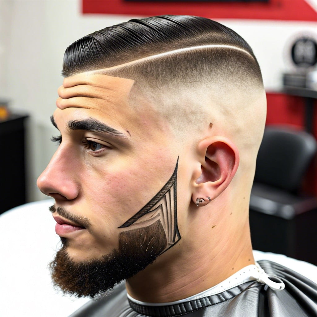 high and tight taper fade with line design