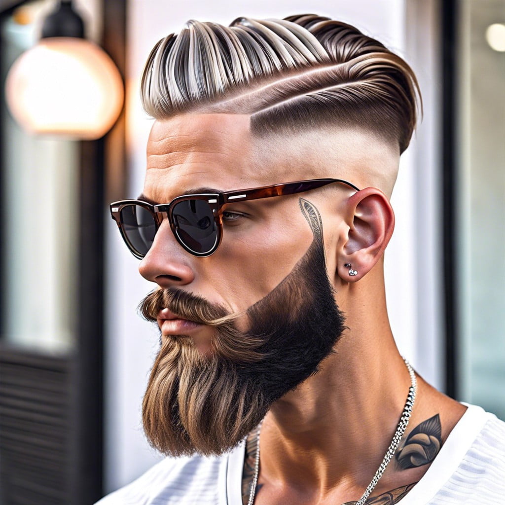 hipsters high skin fade with slick back