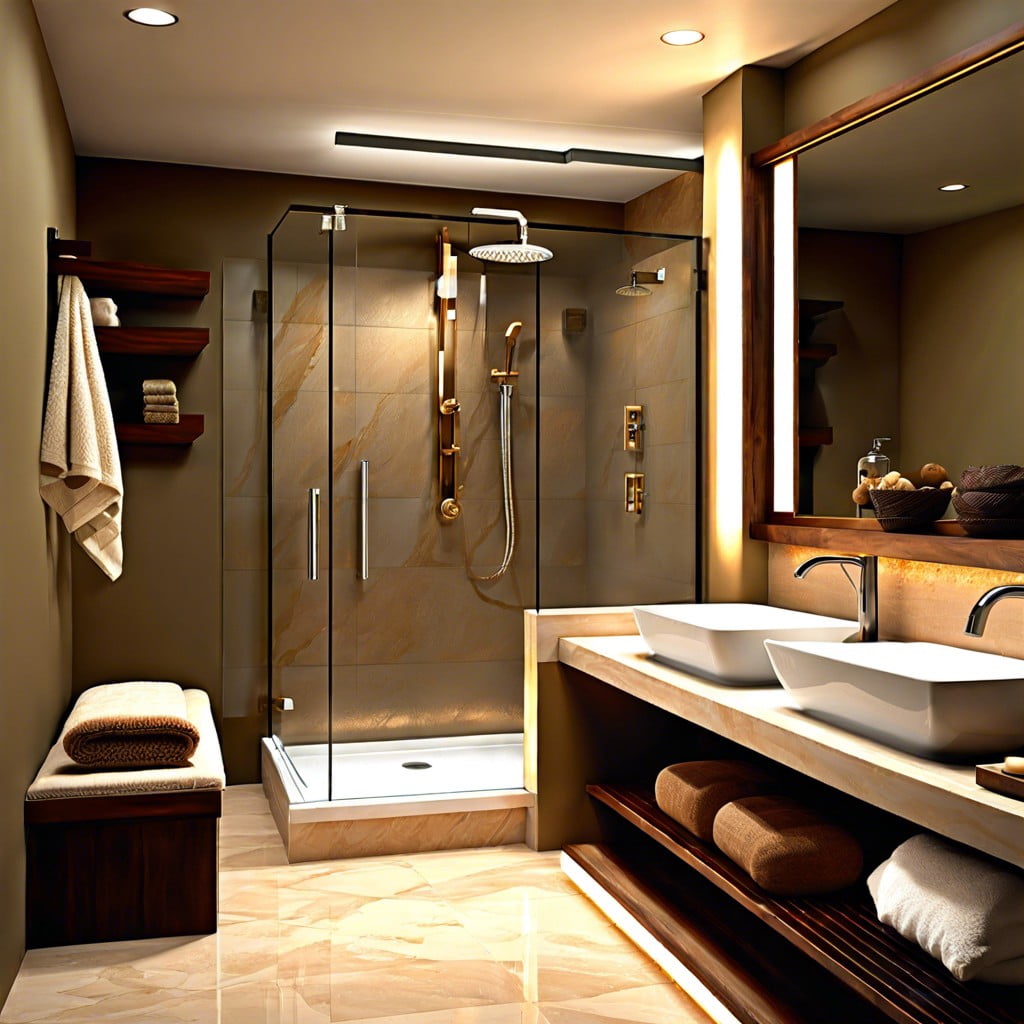 install ambient lighting for an invigorating shower experience
