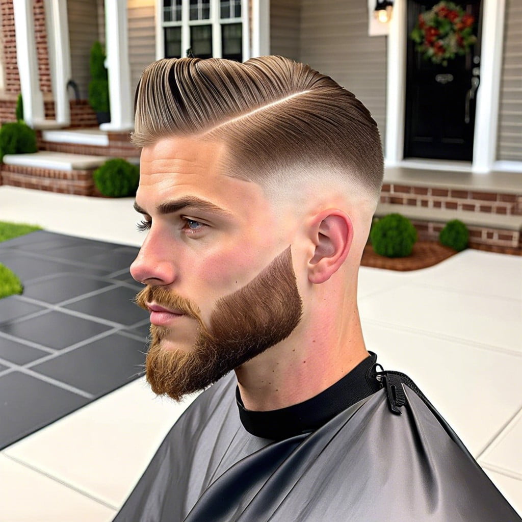 ivy league taper fade with side part