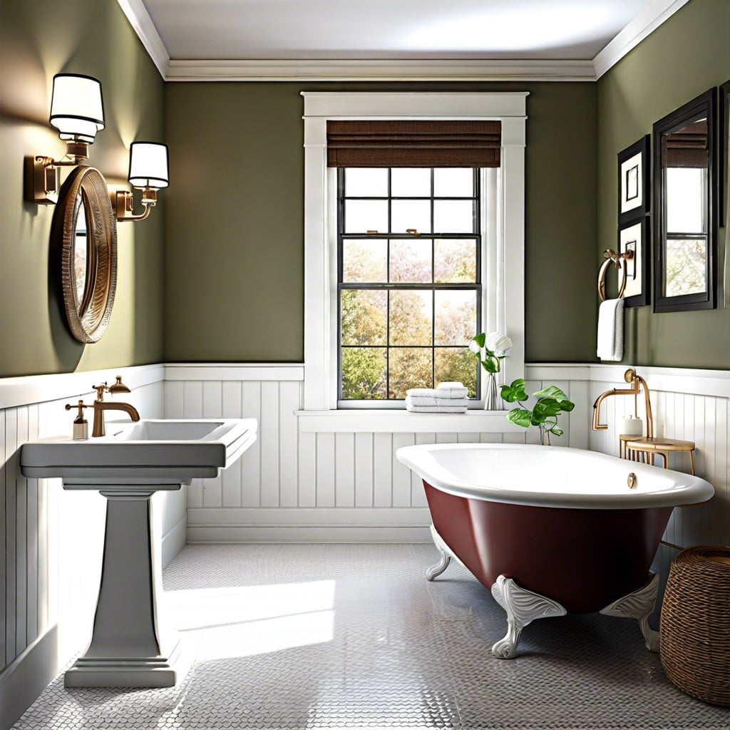opt for a pedestal tub to create more floor room