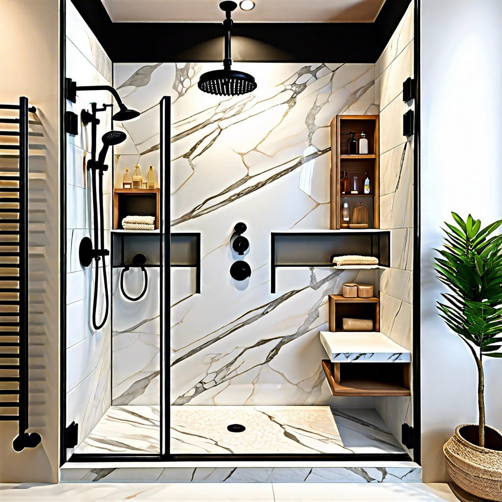 pairing cultured marble with other materials in showers