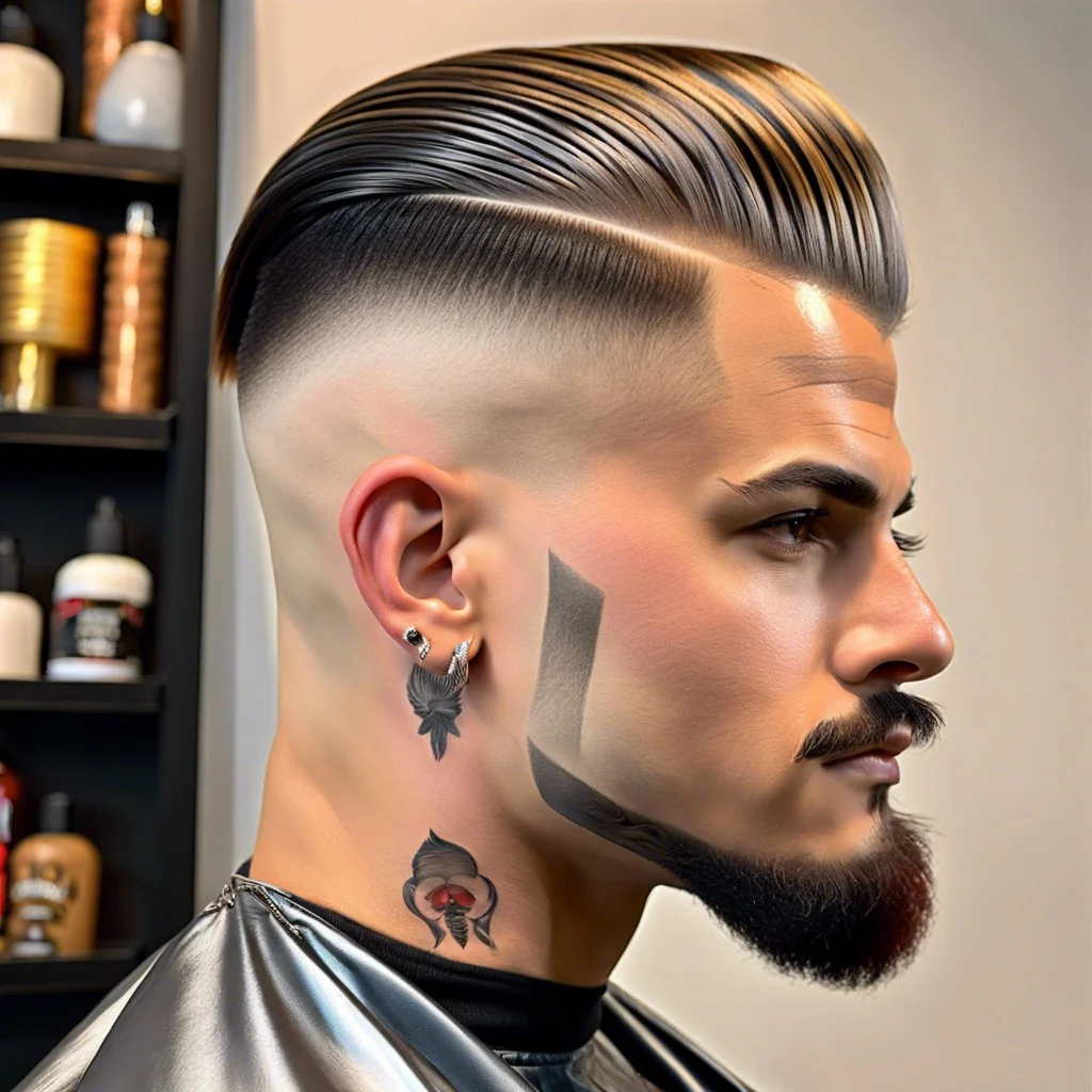 rebel artist burst fade with a slick back