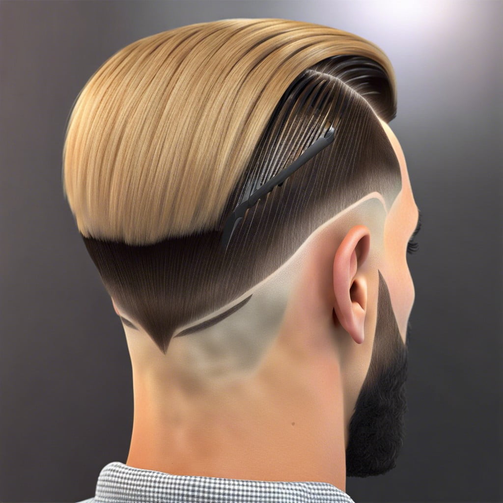 scissor over comb haircut with lined edges