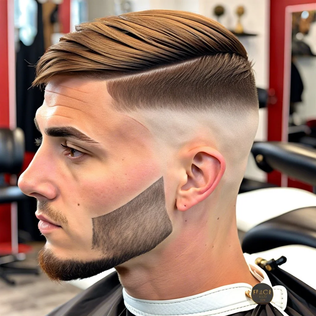 side swept french crop fade