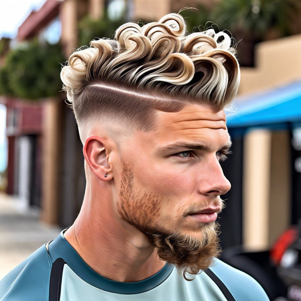 surfers taper fade with loose curls
