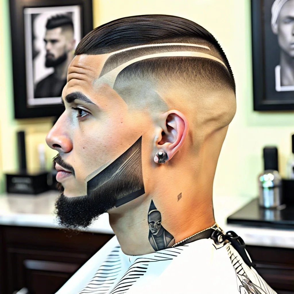 taper fade with a graphic line design