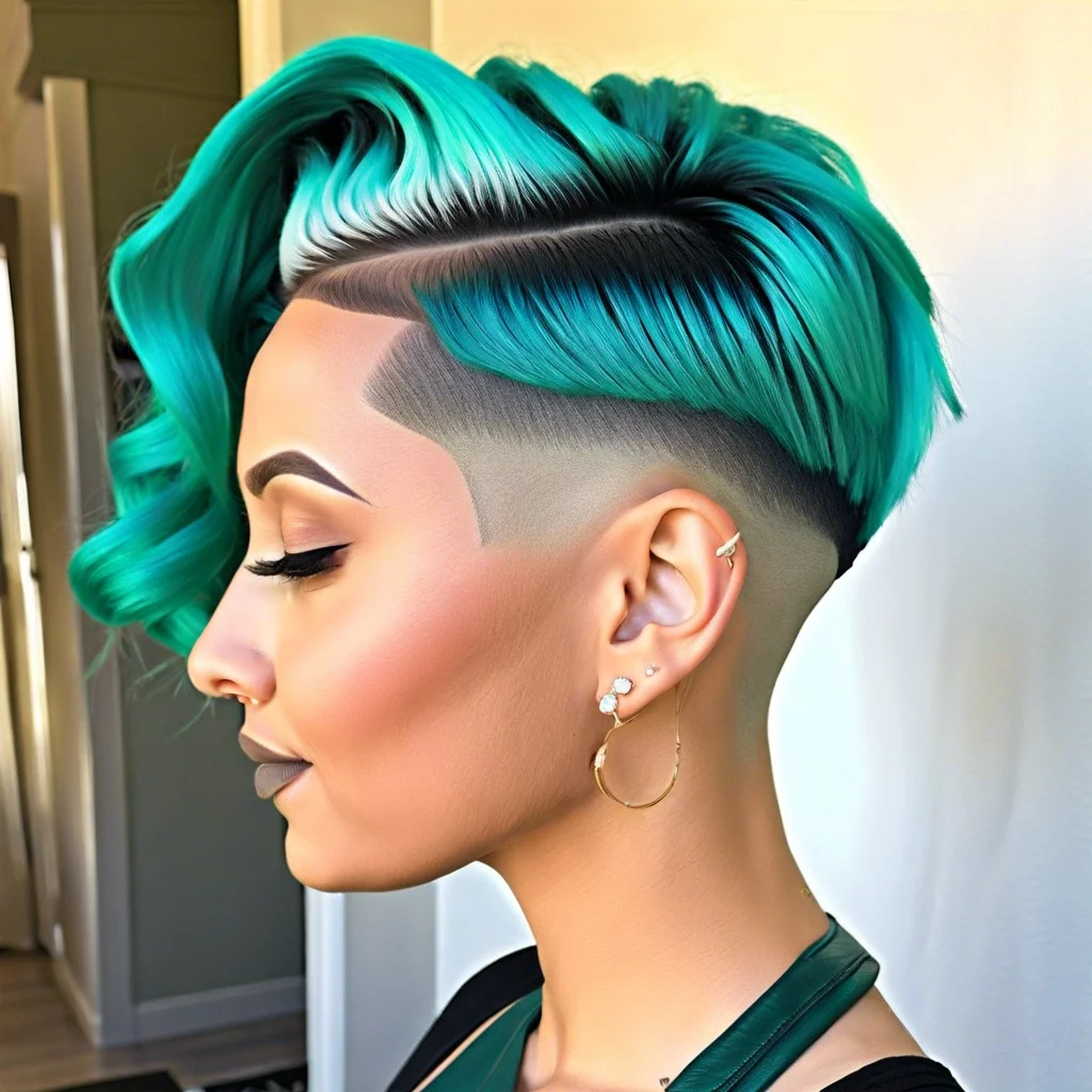 teal colored crop top fade