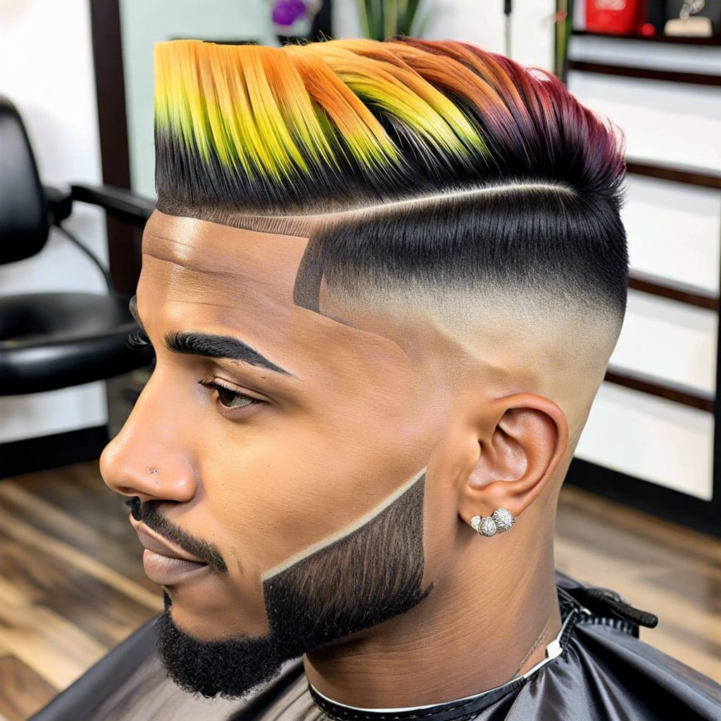 two tone color blocking with taper fade