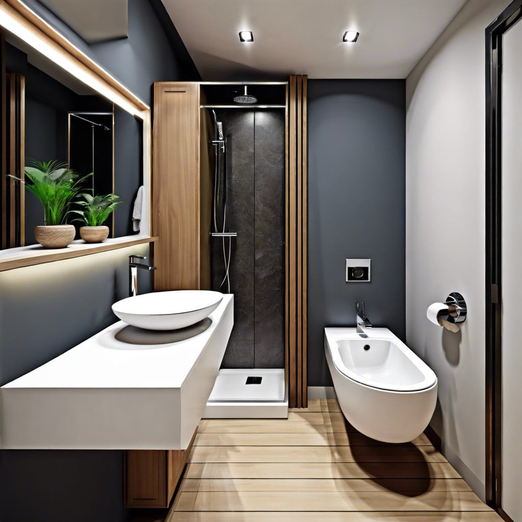 utilize a narrow washbasin for a compact design