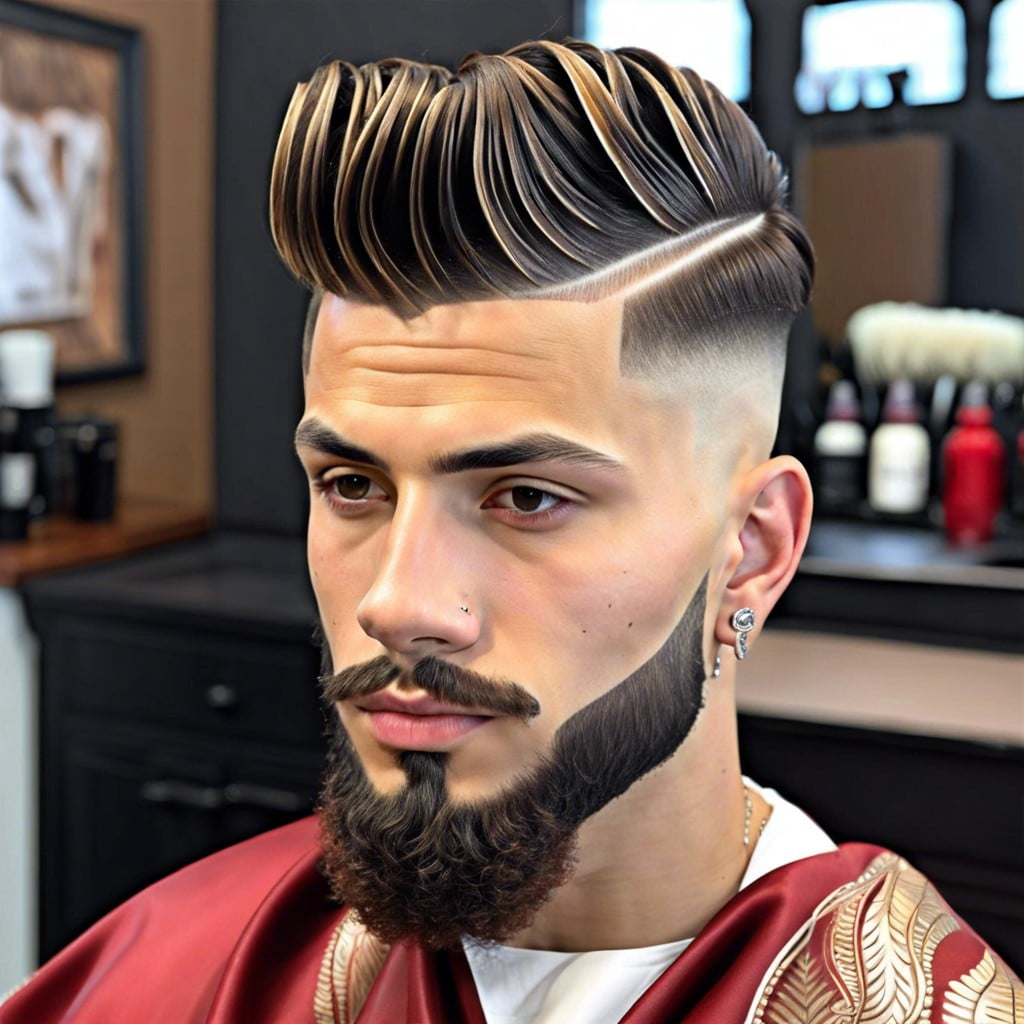 wavy taper fade with linear design