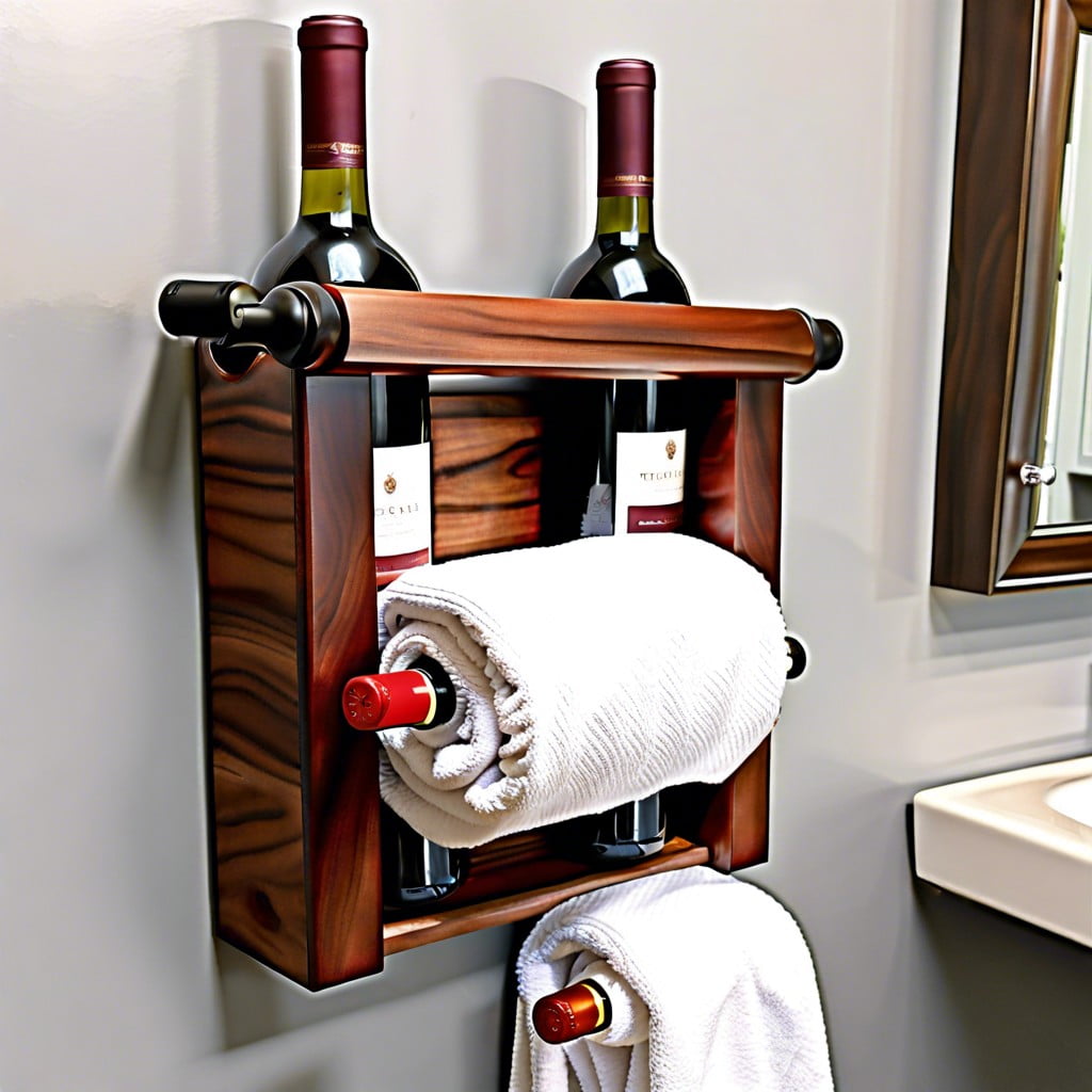 convert a wine rack into towel storage