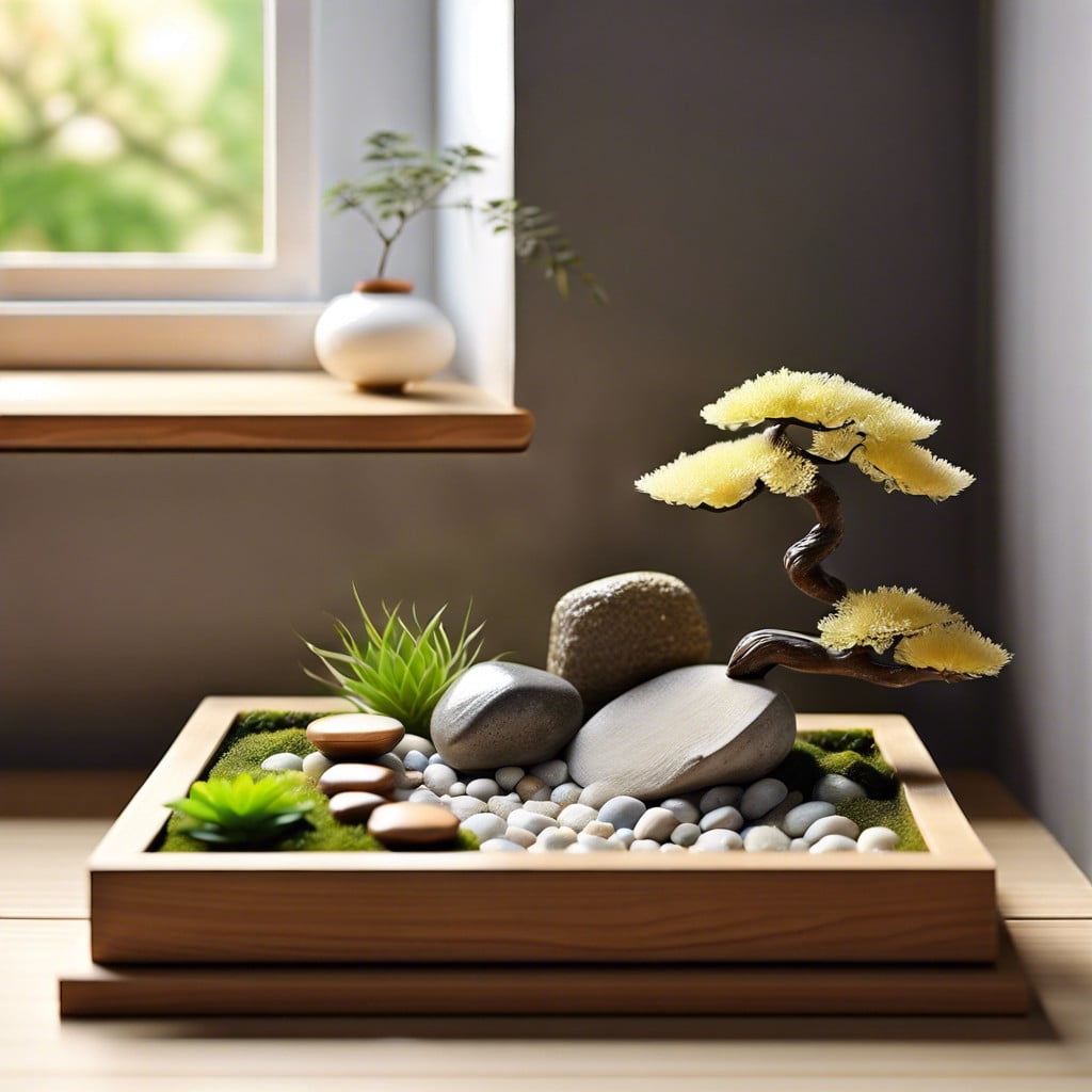 display a miniature zen garden